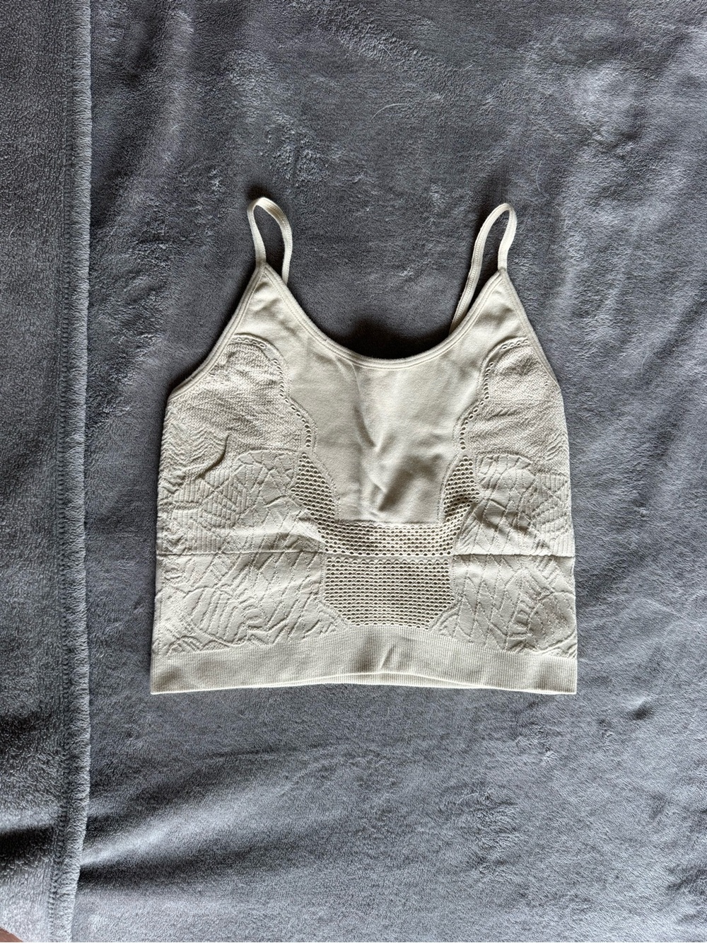 Pattern Crop Tank - Cream